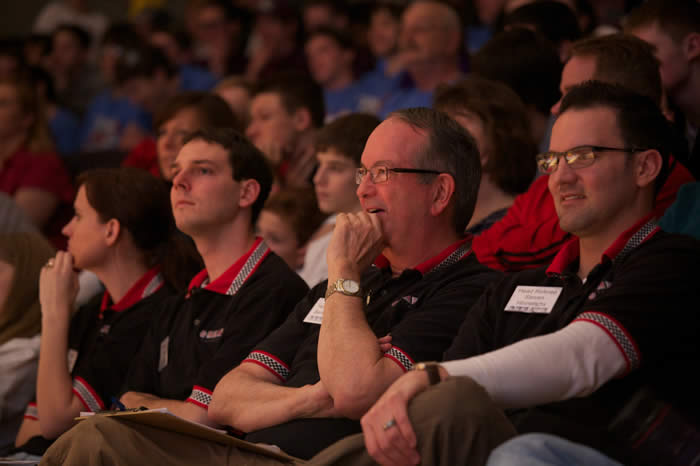 Judges and volunteers on the competition field